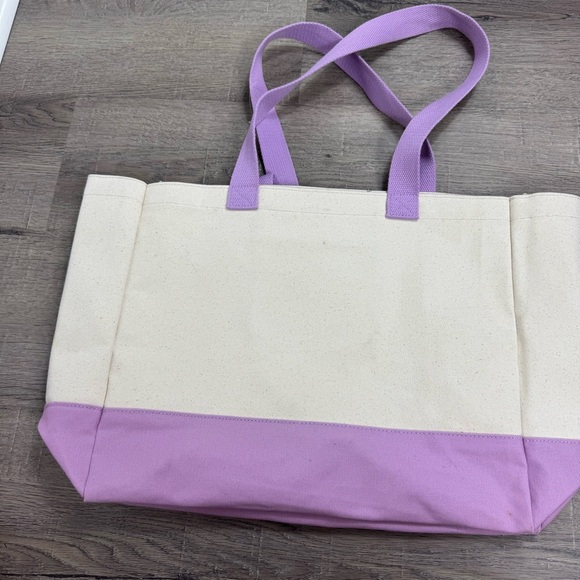 Life is Good Canvas Tote Bag Groovy Tye Dye Cream Purple Pool Travel Beach Boat - Picture 3 of 9